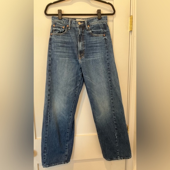 MOTHER Wide Leg Cropped Jeans - Blue - Picture 6 of 13